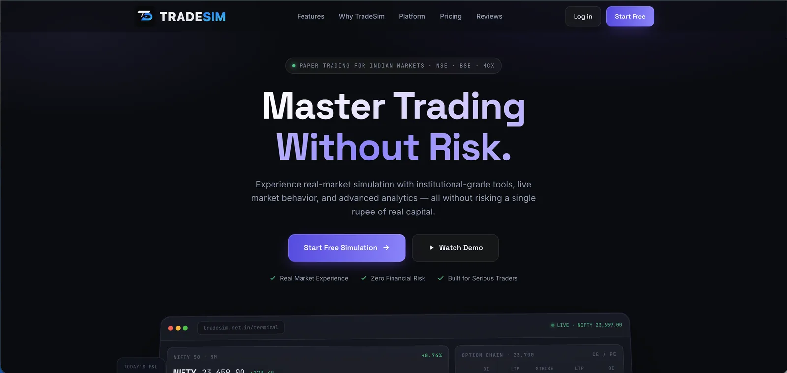 TradeSim — paper trading for Indian markets